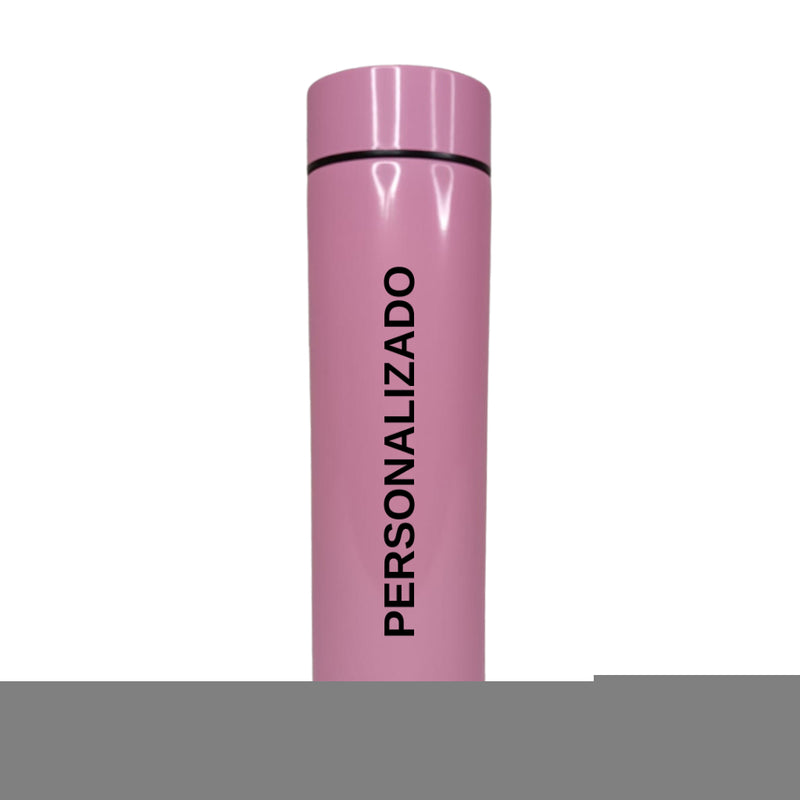 Personalizado - Garrafa Térmica Led com Termômetro 500 ML-Rosa