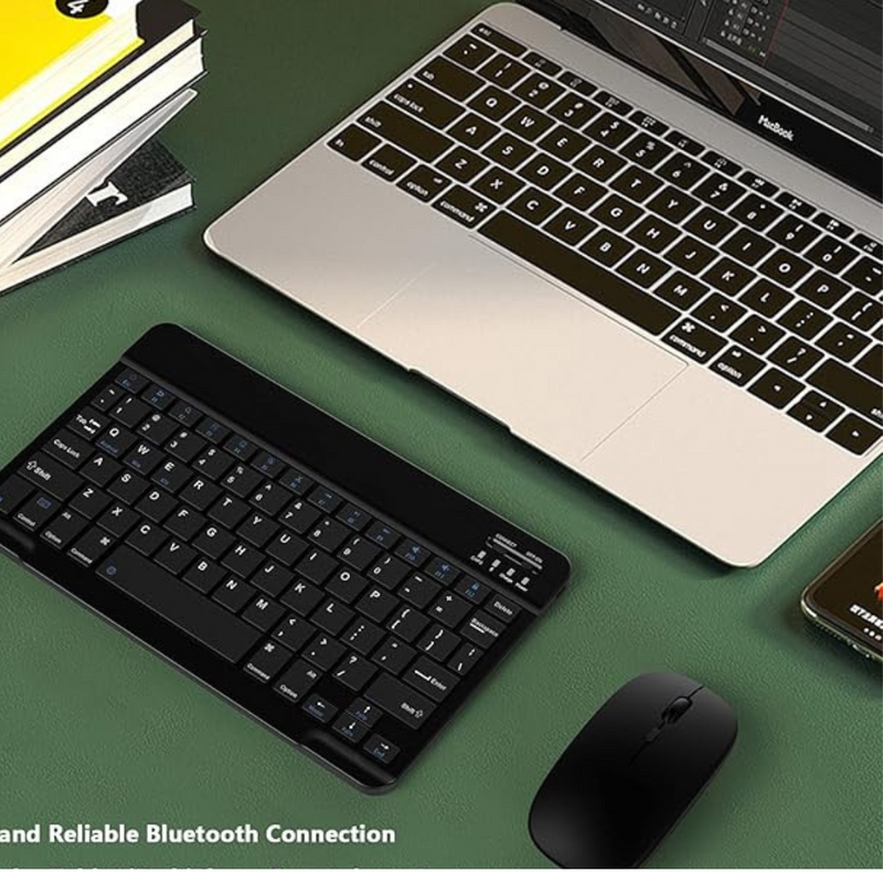 kits teclado e Mouse+ sem fio e Bluetooth e tablet- Preta- Abnt 2