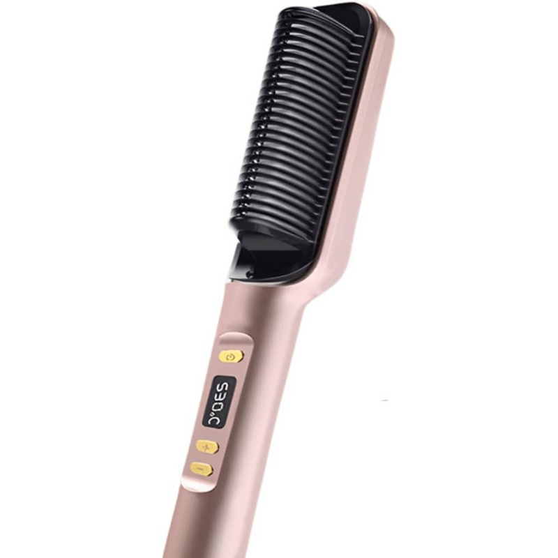 Escova Alisadora 5 em 1 | Alisa, Seca, Hidrata, Modela e Anti-Frizz | Bivolt