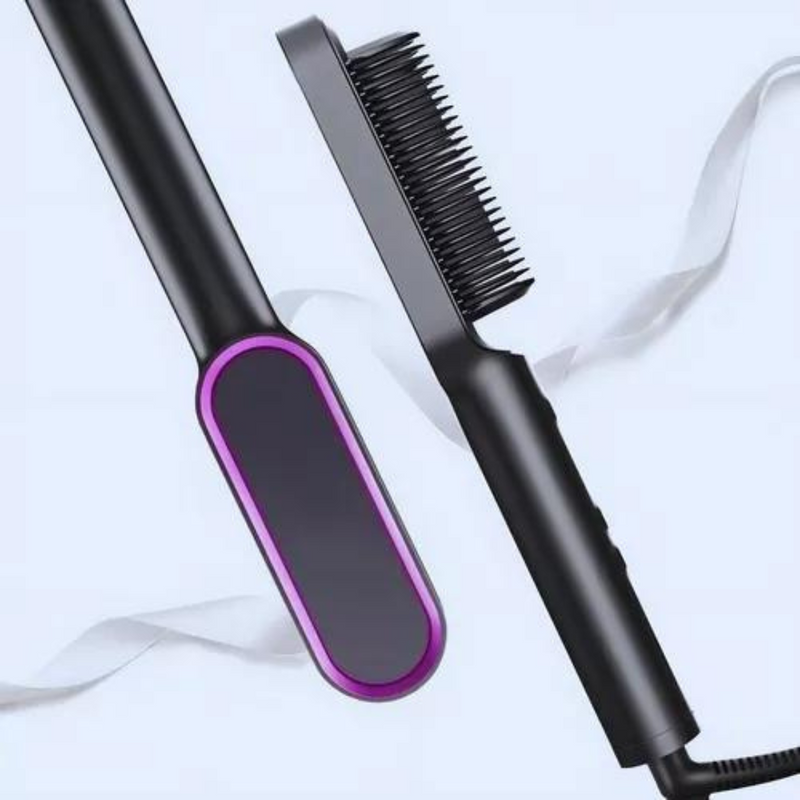 Escova Alisadora 5 em 1 | Alisa, Seca, Hidrata, Modela e Anti-Frizz | Bivolt