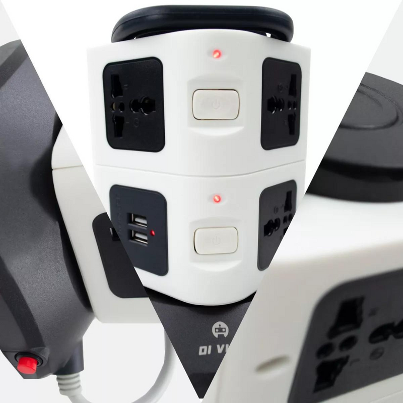 Torre de Tomada Elétrica com 7 Entradas Universais e 2 Portas USB - OI-TO 128