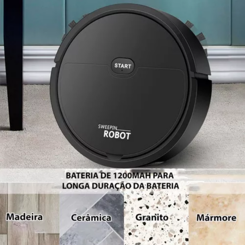 Robô de Limpeza Premium 3 em 1 CleanMaster Pro 360&nbsp;