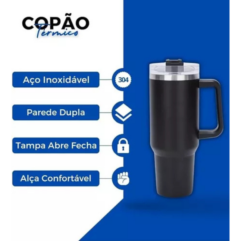 Copo Quencher 1,200ML(PERSONALIZADO)-Preto