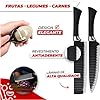 Conjunto Jogo de Facas do Chef Profissional 6 Peças - Preto Premium