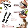 Conjunto Jogo de Facas do Chef Profissional 6 Peças - Preto Premium