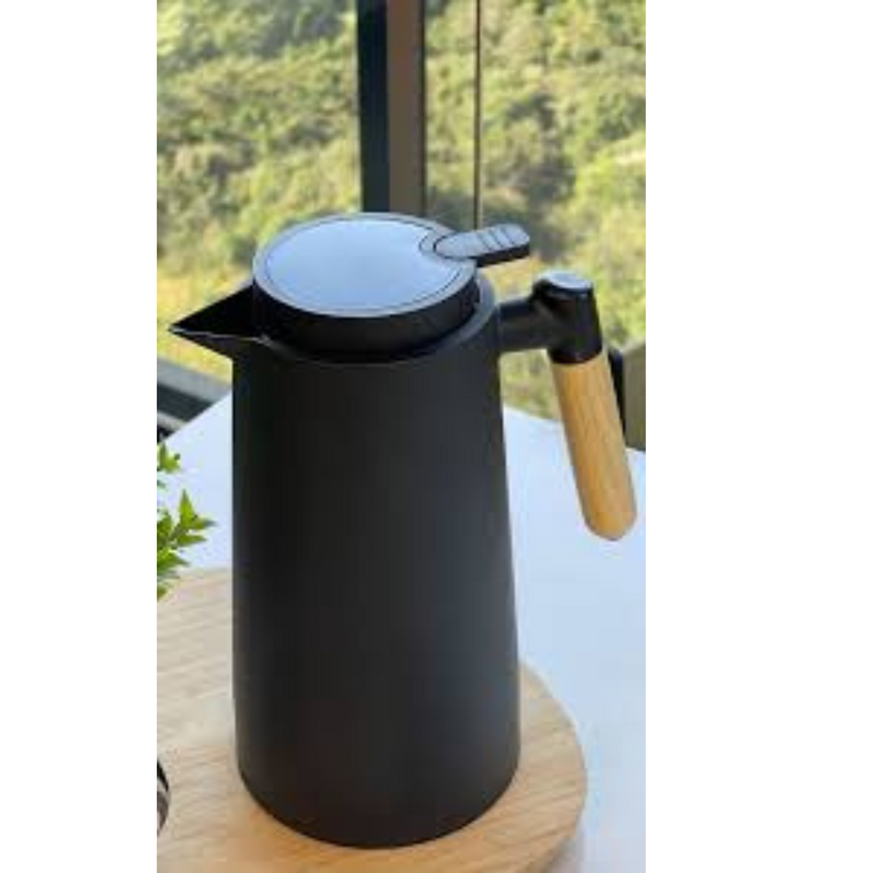 Jarro Garrafa Térmica Cabo em Madeira 1L - Preto