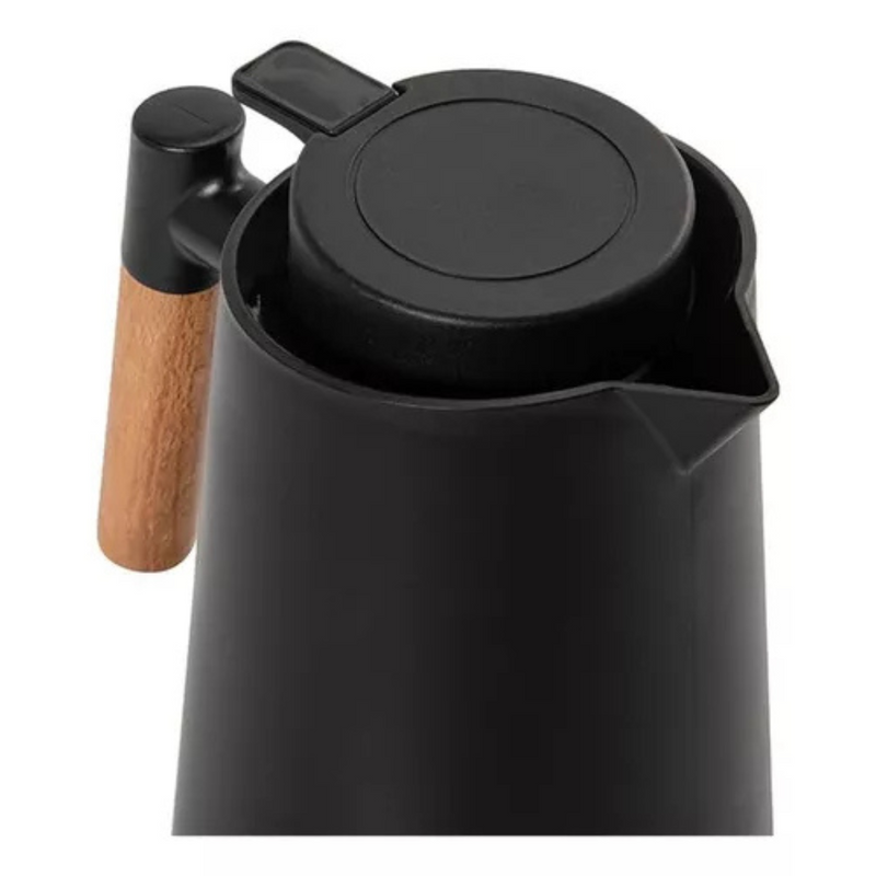 Jarro Garrafa Térmica Cabo em Madeira 1L - Preto