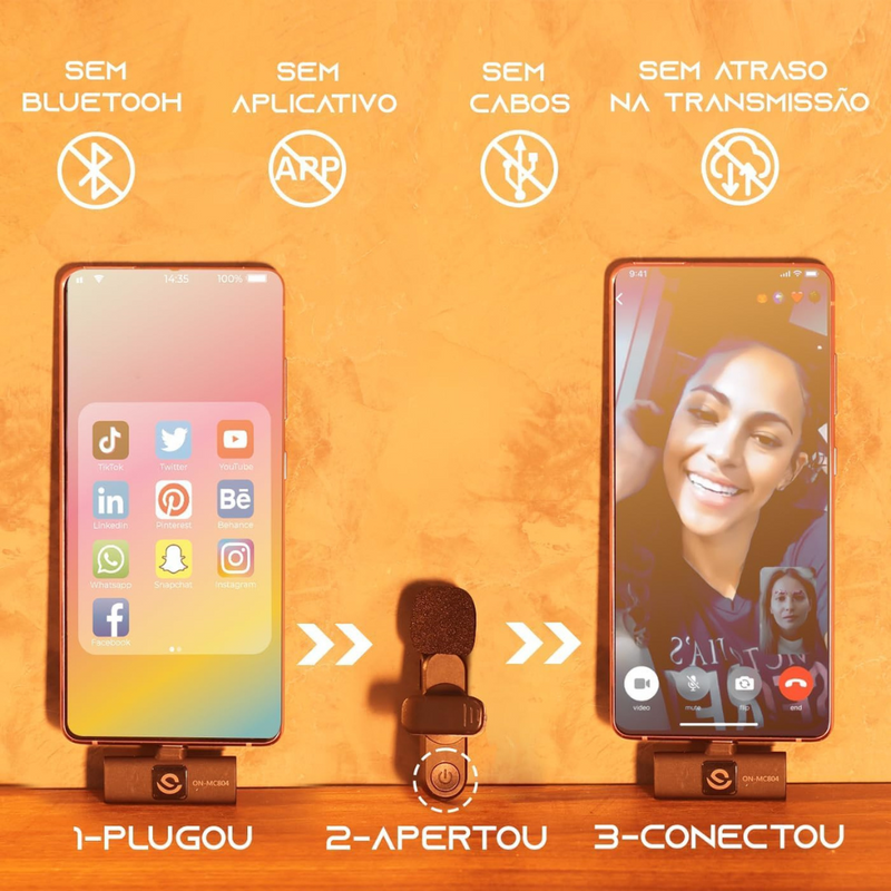 2Microfone de Lapela Profissional BM-221 - Iphone