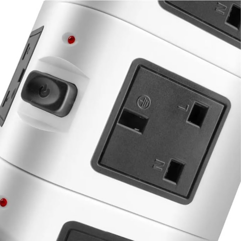 Torre de Tomada Elétrica com 7 Entradas Universais e 2 Portas USB - OI-TO 128