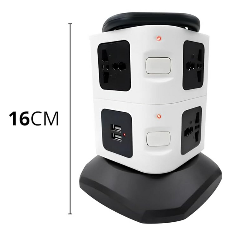 Torre de Tomada Elétrica com 7 Entradas Universais e 2 Portas USB - OI-TO 128