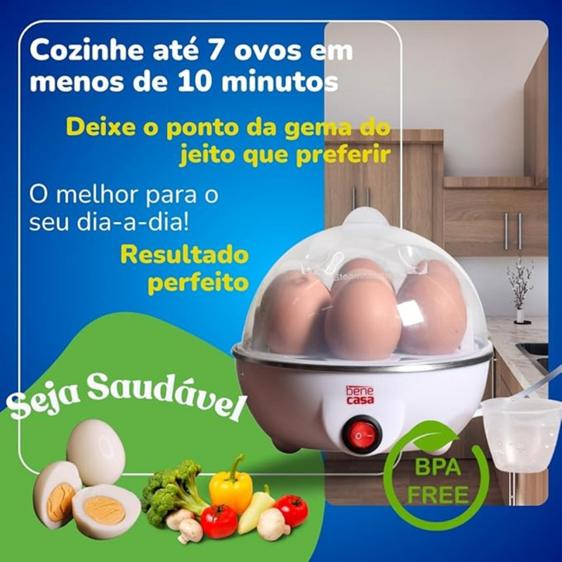 Cozedor de Ovos Elétrico Multifuncional - Egg Cooker 110V