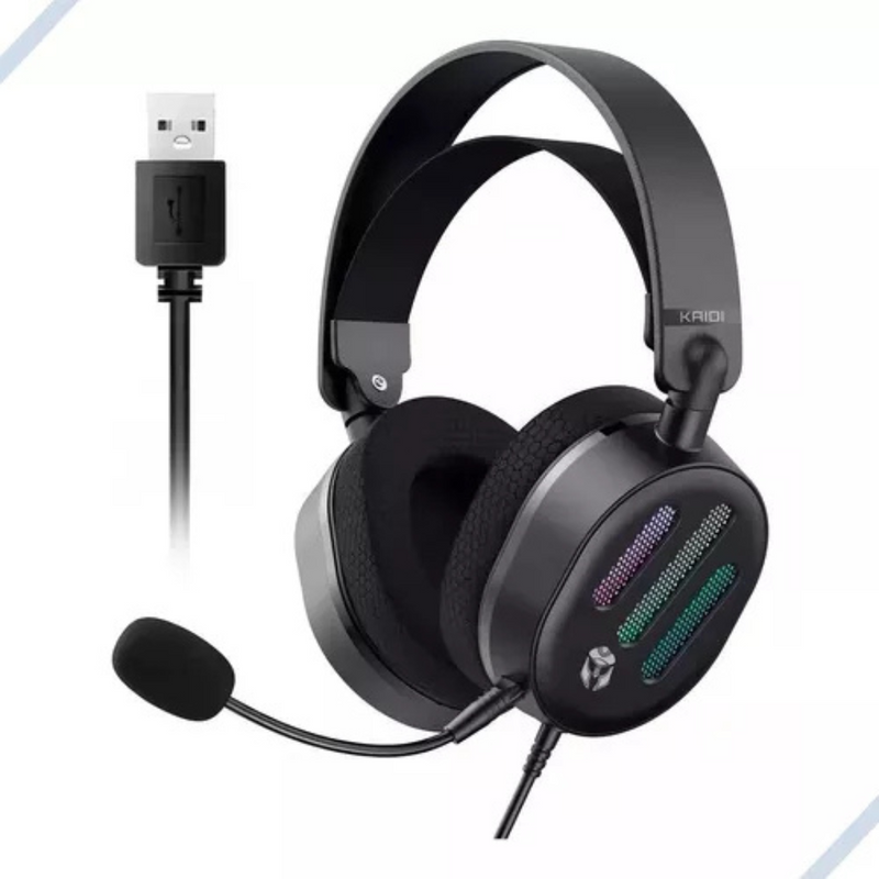 Fone Headset Gamer Rgb Usb 7.1 KD-G32 Kaidi -Preto