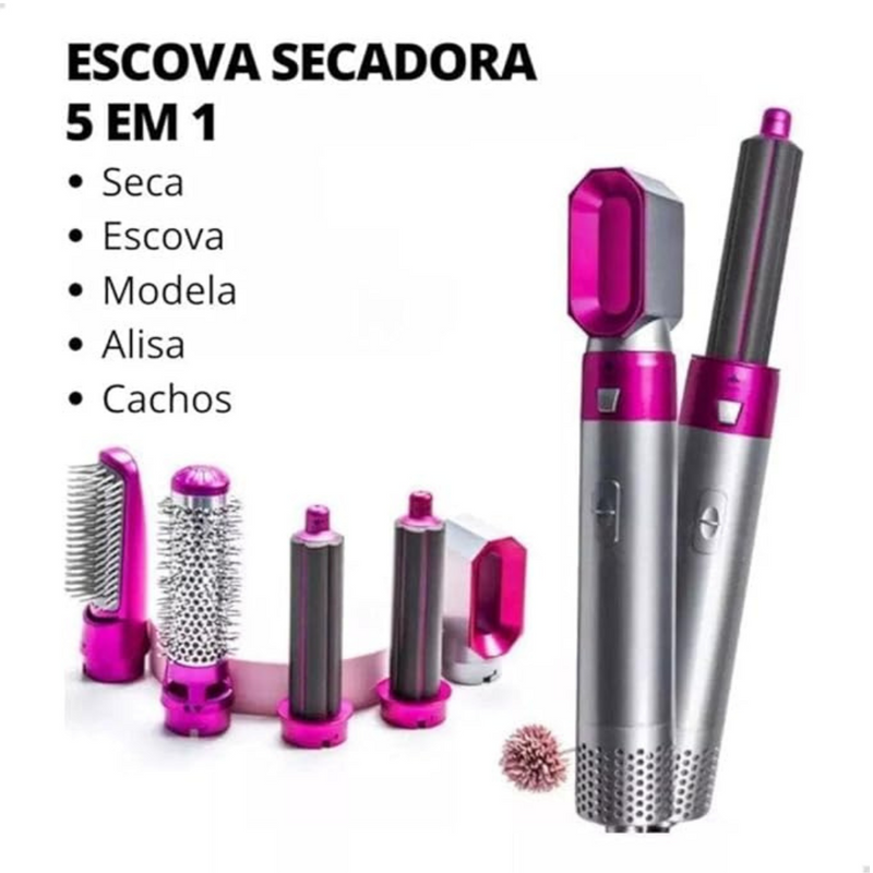Escova Secador de Cabelo 5 em 1 Multifuncional