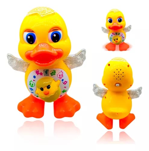 Pato Dançarino Brinquedo Musical Infantil com Luzes e Som Divertido Anda e Mexe