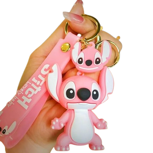 Chaveiro Pingente Animação Premium Emborrachado Kids Rosa