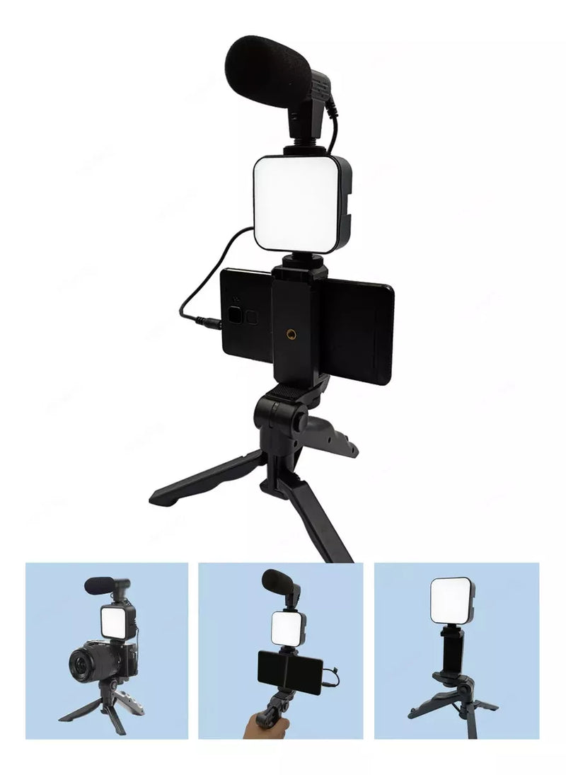 Tripé Suporte De Celular Bastão de Selfie Kit Gravação Led