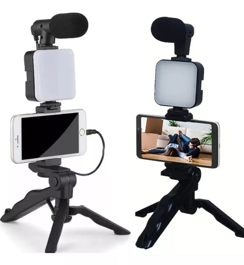 Tripé Suporte De Celular Bastão de Selfie Kit Gravação Led