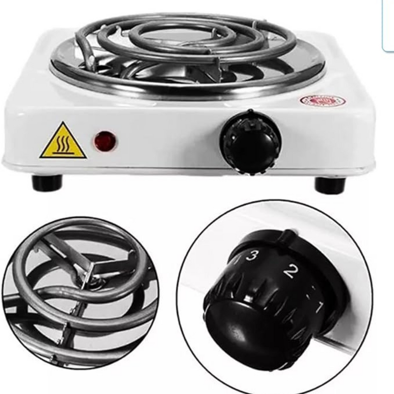 Fogão Elétrico 1 Boca 110v Portátil Espiral 1000W Fogareiro (Branco)
