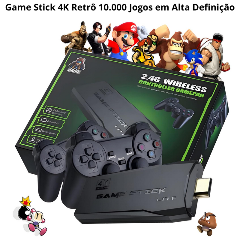 Game Stick 4K Retrô 10.000 Jogos