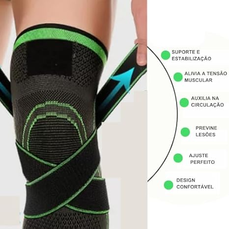 Kit 2 Joelheiras de Compressão Ortopédica Alivia Dor Firme - Knee Support MWKS 6906