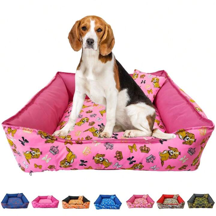 Cama Pet Cachorro Gato Quadrada Estampada - Cores Variadas