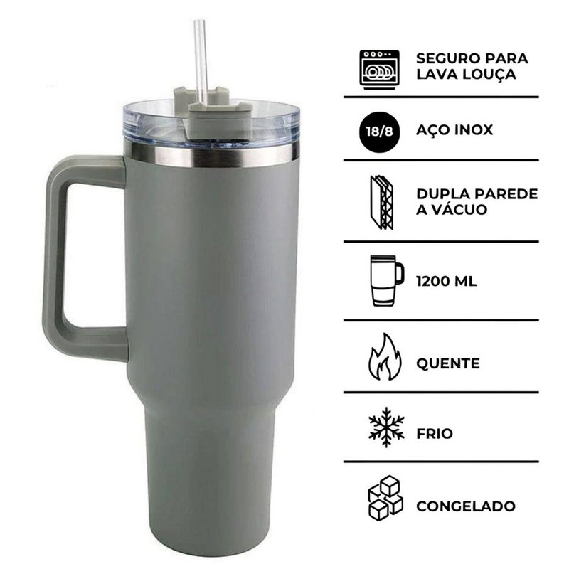 Copo Quencher 1.200ML(Personalizado)-Cinza